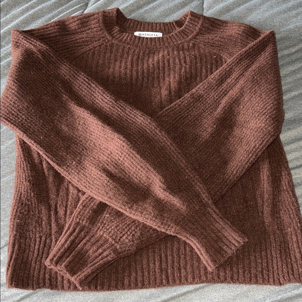Athleta Brown Ribbed Sweater